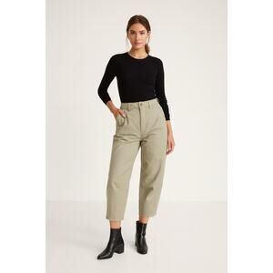 Banana Republic High-Rise Barrel Fit Jeans Women’s Size 10 Cuffed Stretch Khaki